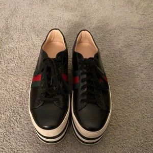 Gucci size 38.5 Platform Sneakers Black